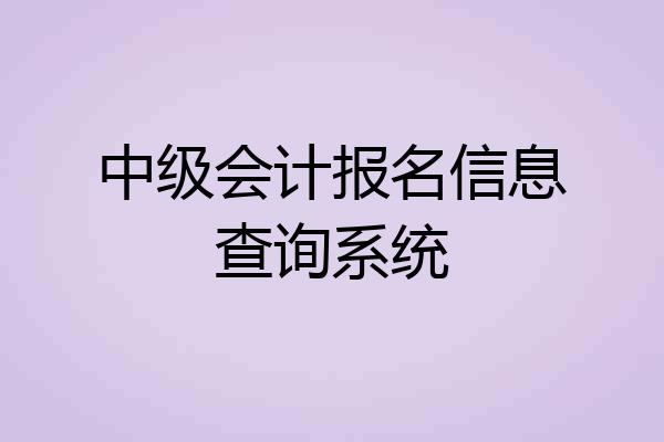 中级会计报名信息查询系统