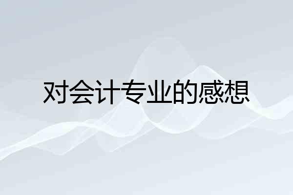 对会计专业的感想