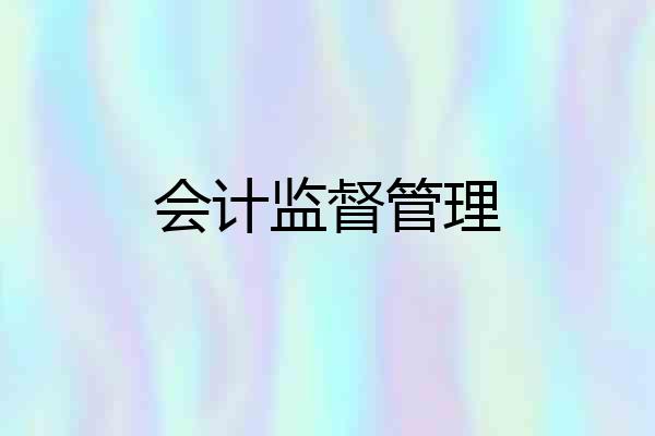 会计监督管理