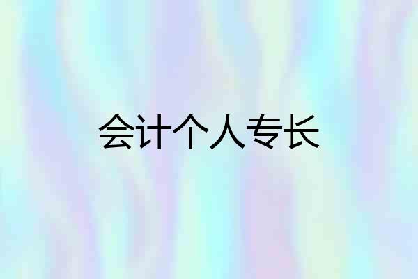 会计个人专长