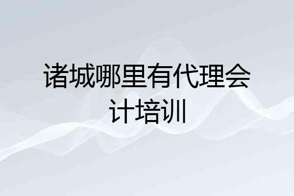 诸城哪里有代理会计培训