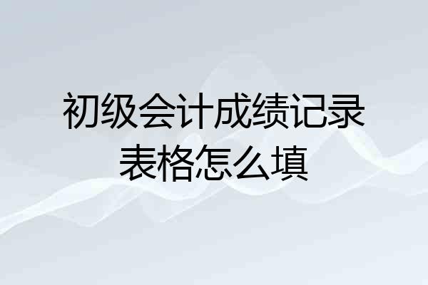 初级会计成绩记录表格怎么填