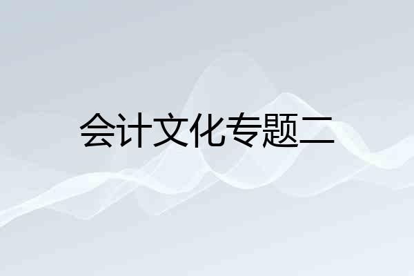 会计文化专题二