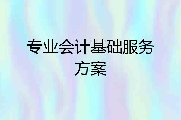 专业会计基础服务方案