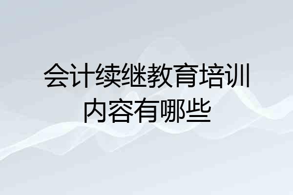 会计续继教育培训内容有哪些