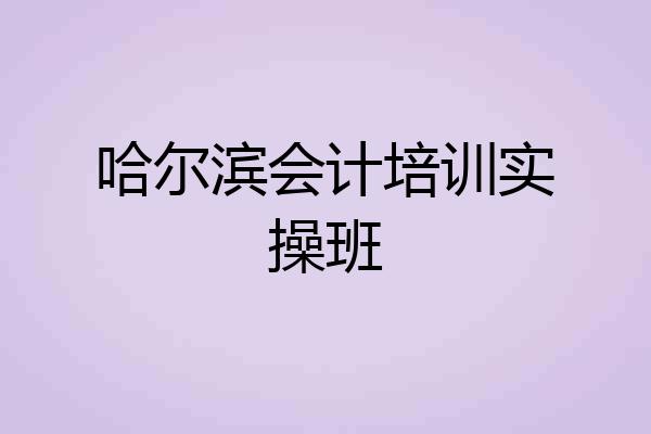 哈尔滨会计培训实操班