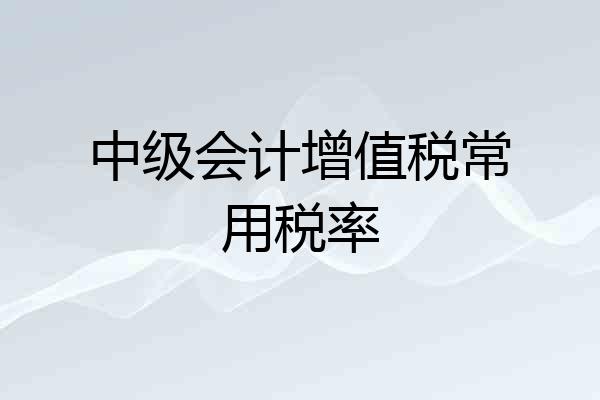 中级会计增值税常用税率