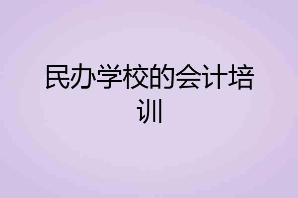民办学校的会计培训