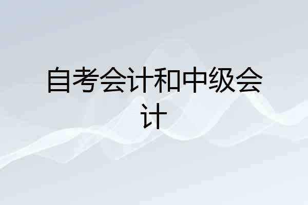 自考会计和中级会计