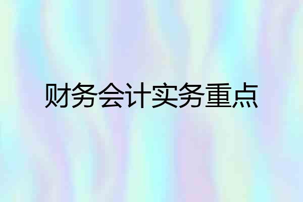 财务会计实务重点