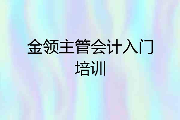 金领主管会计入门培训