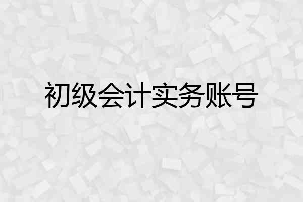 初级会计实务账号