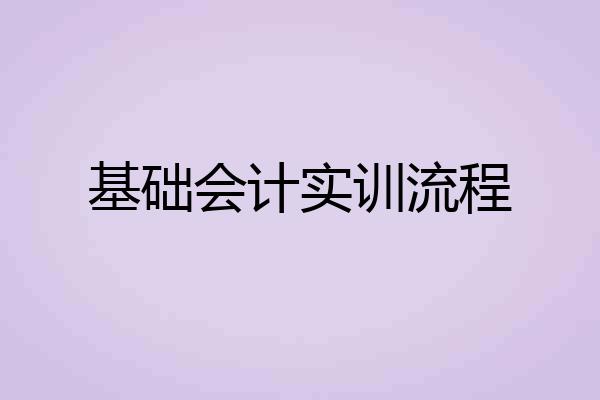 基础会计实训流程