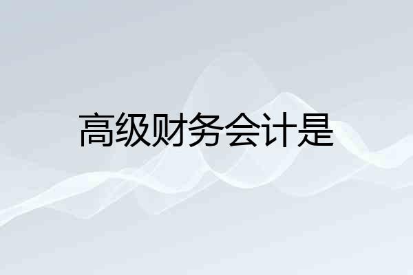 高级财务会计是