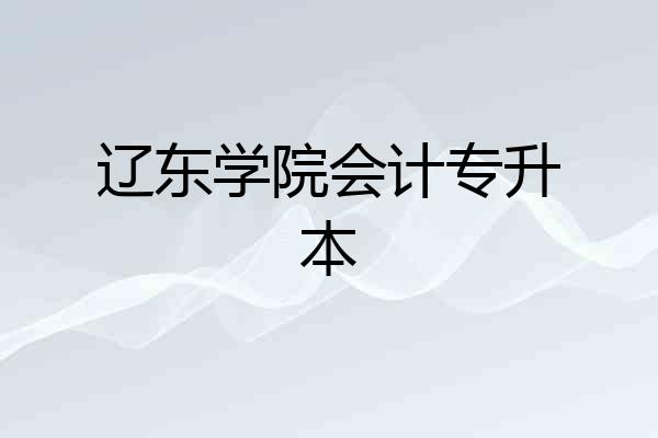 辽东学院会计专升本