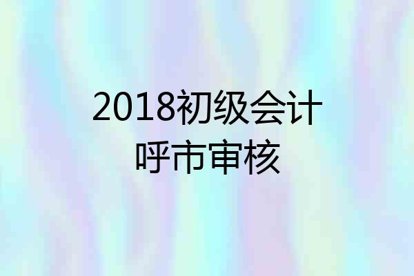 2018初级会计呼市审核