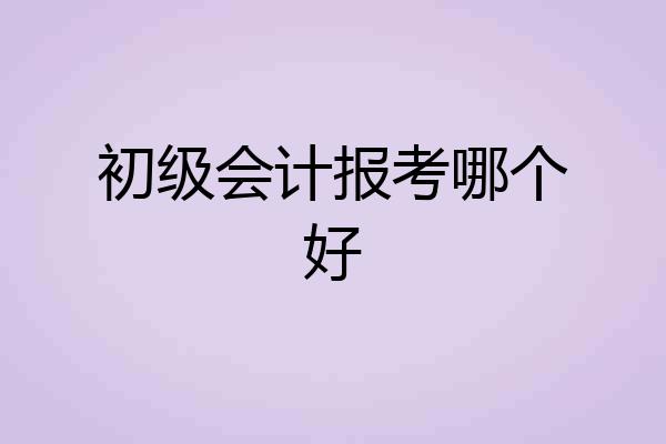 初级会计报考哪个好