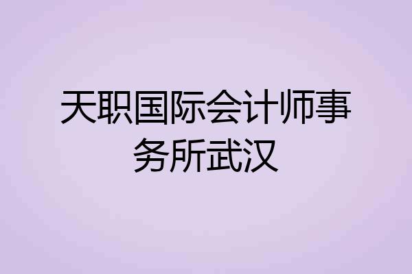 天职国际会计师事务所武汉