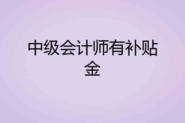 中级会计师有补贴金
