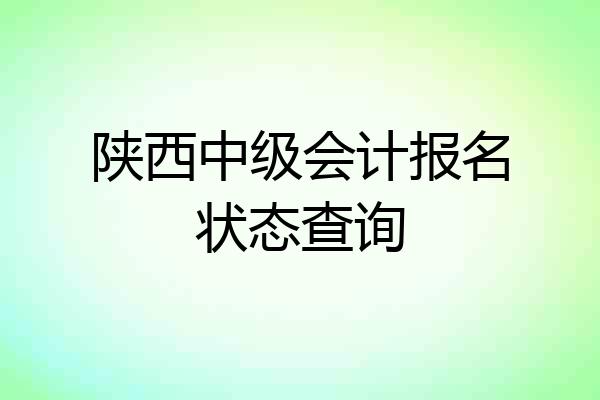 陕西中级会计报名状态查询