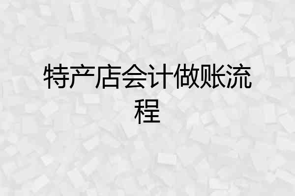 特产店会计做账流程
