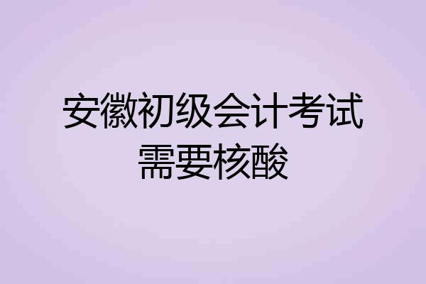安徽初级会计考试需要核酸