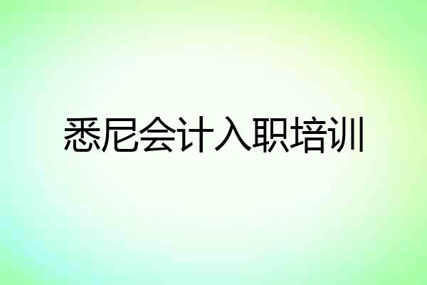 悉尼会计入职培训