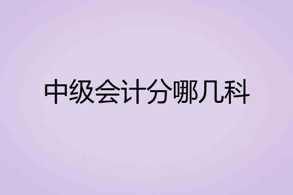中级会计分哪几科