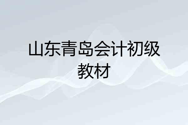 山东青岛会计初级教材