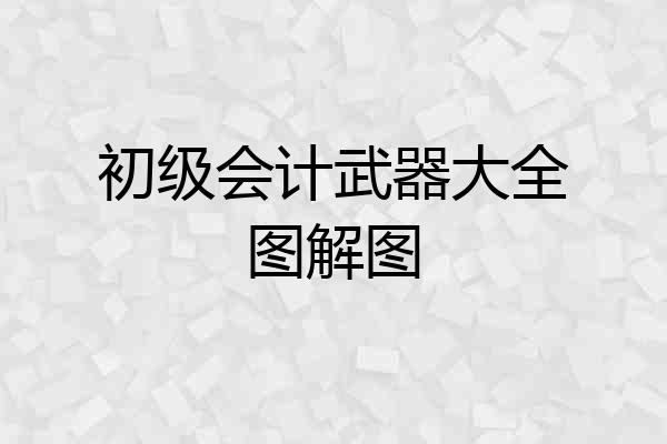 初级会计武器大全图解图