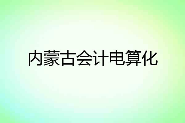 内蒙古会计电算化