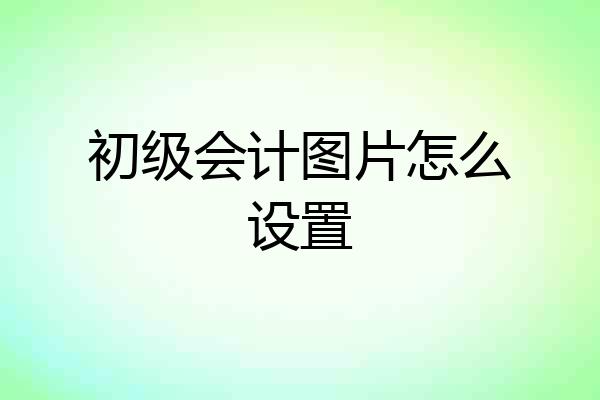 初级会计图片怎么设置