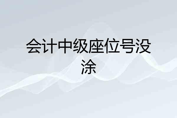 会计中级座位号没涂