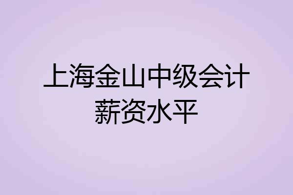 上海金山中级会计薪资水平