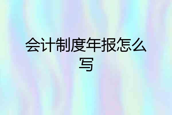 会计制度年报怎么写