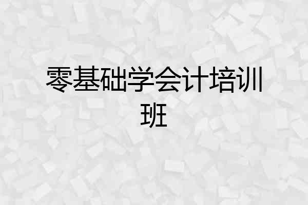 零基础学会计培训班