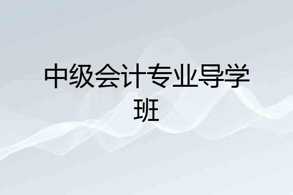 中级会计专业导学班