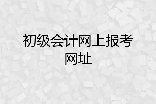 初级会计网上报考网址