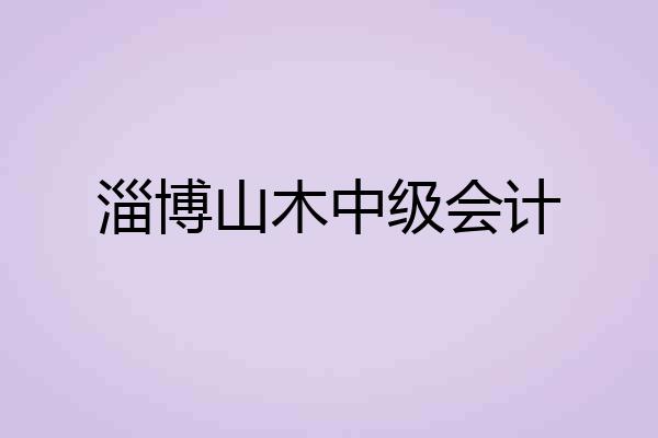 淄博山木中级会计