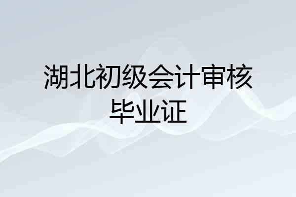 湖北初级会计审核毕业证