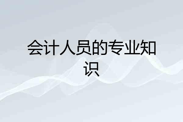 会计人员的专业知识