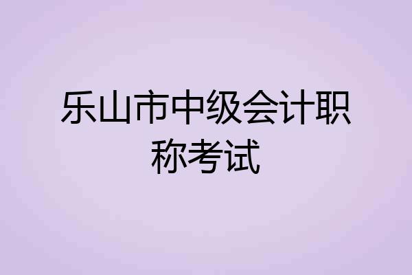 乐山市中级会计职称考试