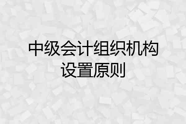 中级会计组织机构设置原则