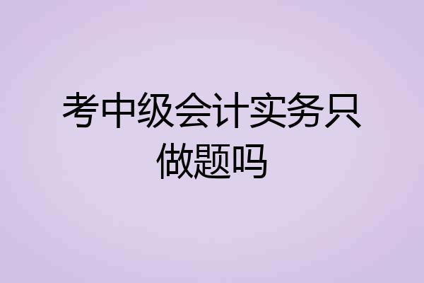 考中级会计实务只做题吗