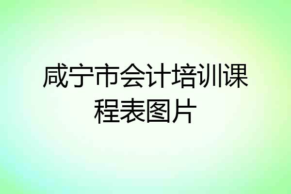 咸宁市会计培训课程表图片