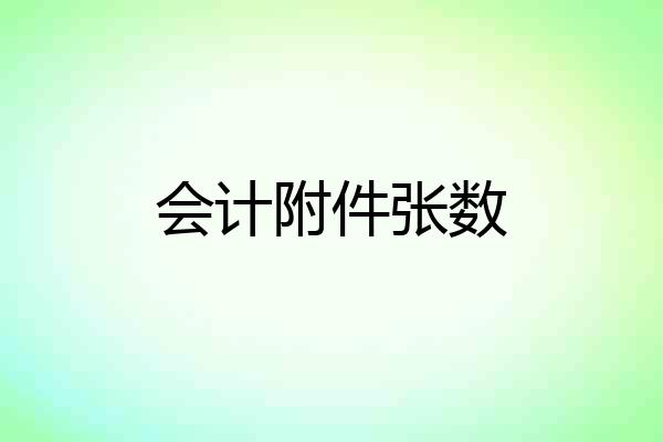 会计附件张数