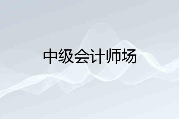 中级会计师场