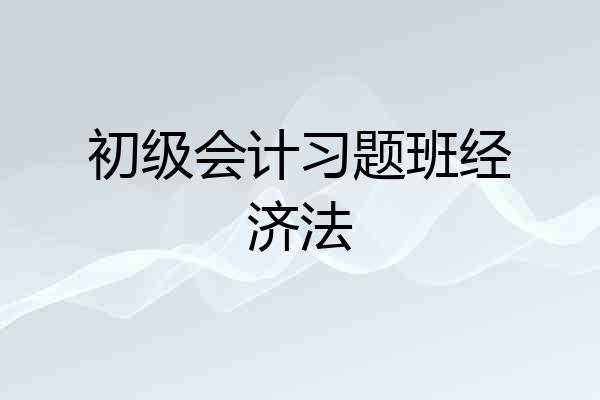 初级会计习题班经济法