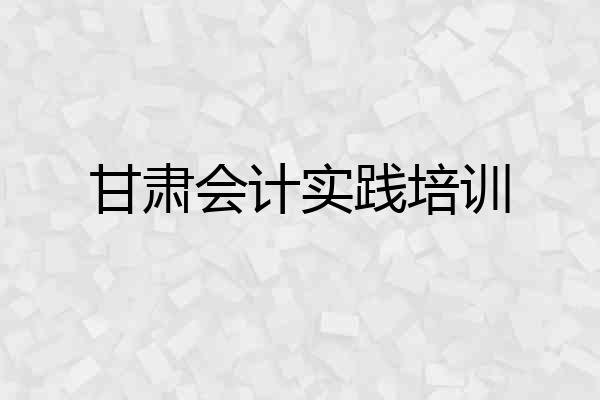 甘肃会计实践培训