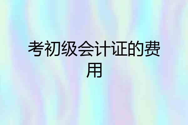 考初级会计证的费用